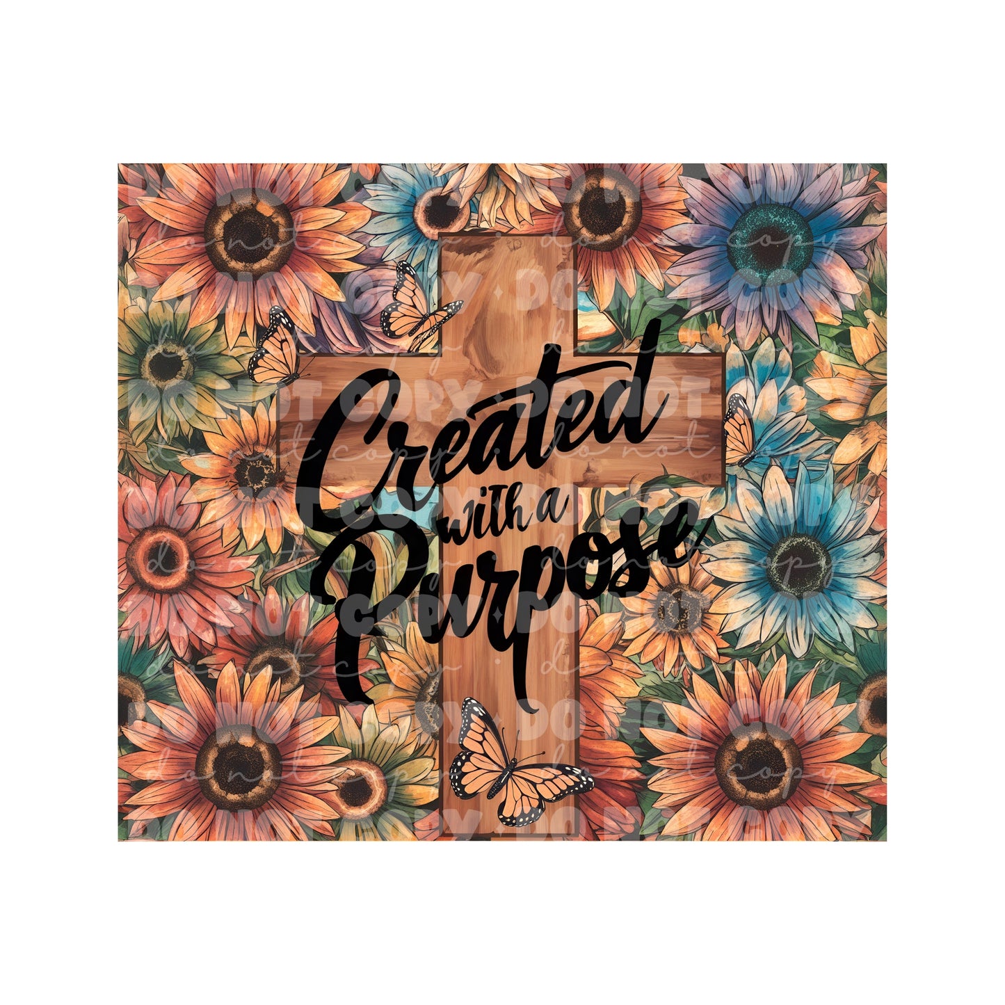 Created With A Purpose Tumbler Sublimation Transfer