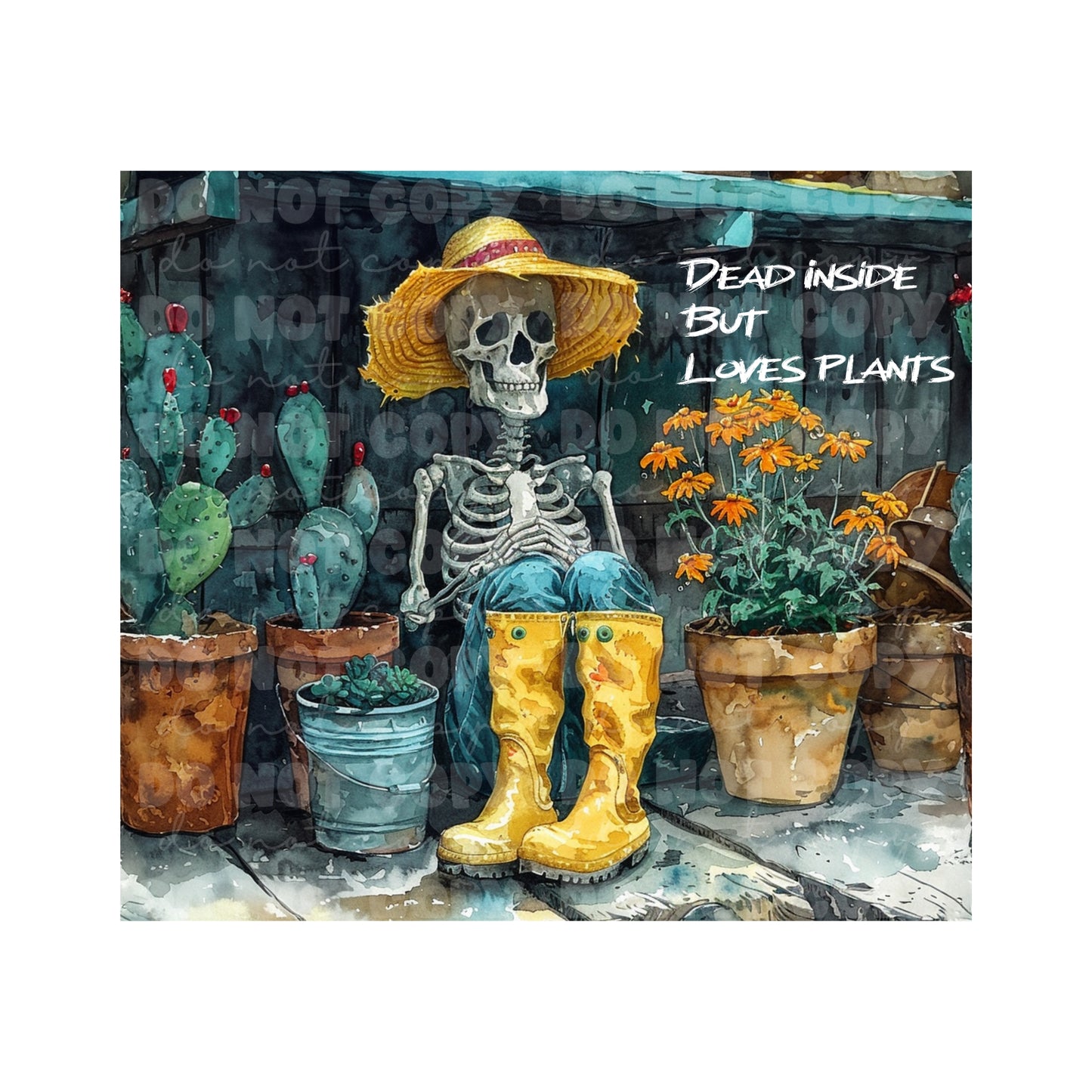 Dead Inside But Loves Plants Tumbler Sublimation Transfer