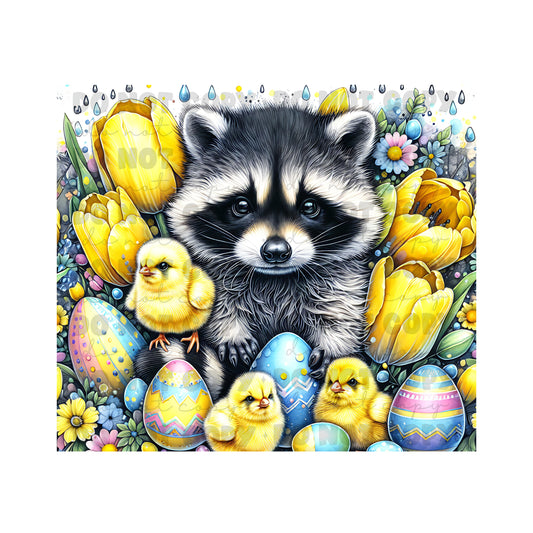 Easter Raccoon Tumbler Sublimation Transfer