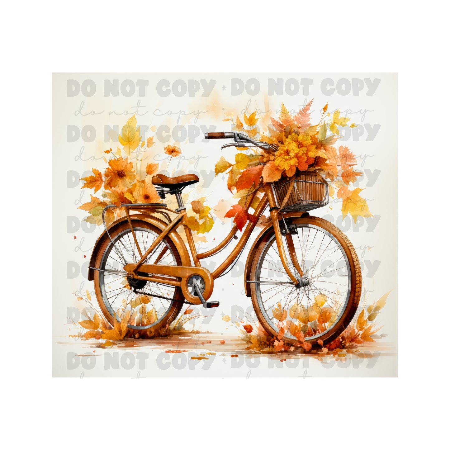 Fall Bicycle Sublimation Tumbler Transfer