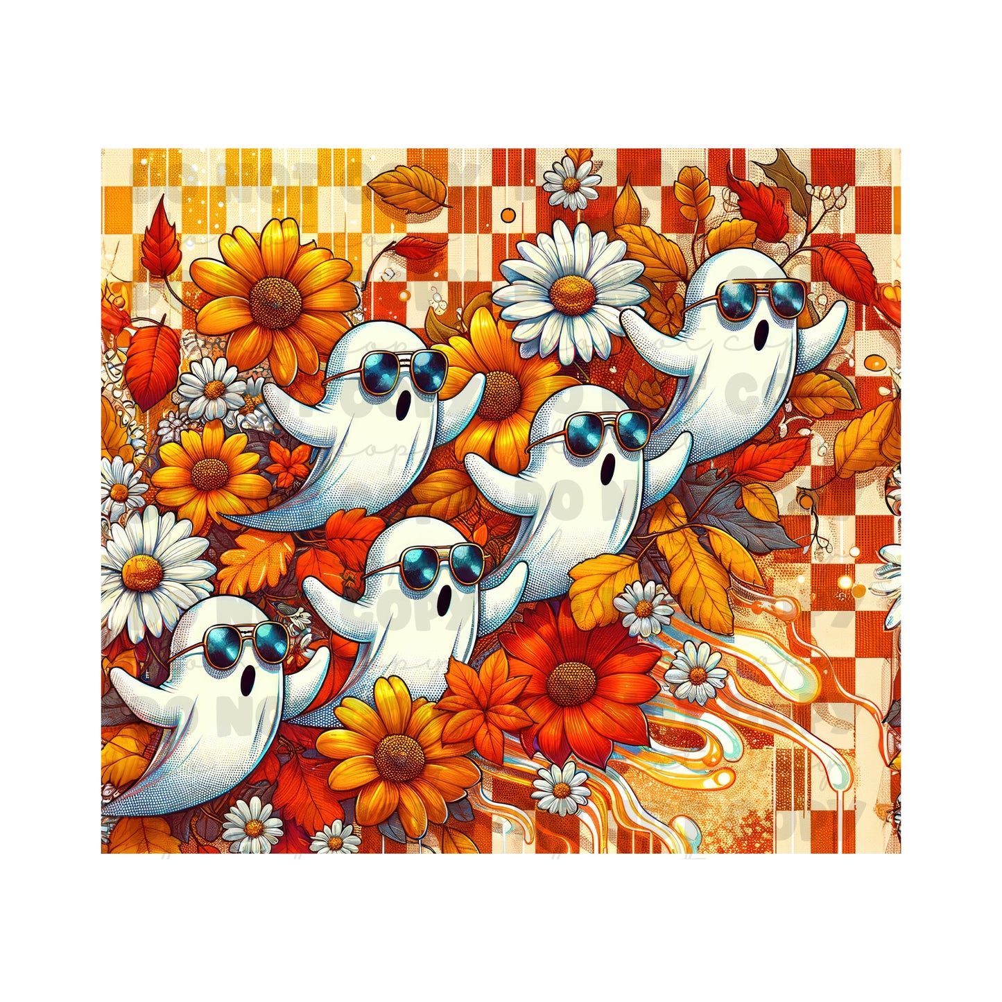 Fall Ghosts Tumbler Sublimation Transfer