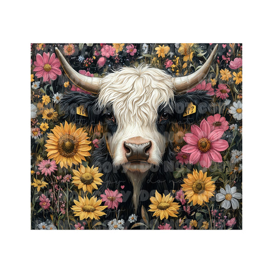 Floral Cow Tumbler Sublimation Transfer