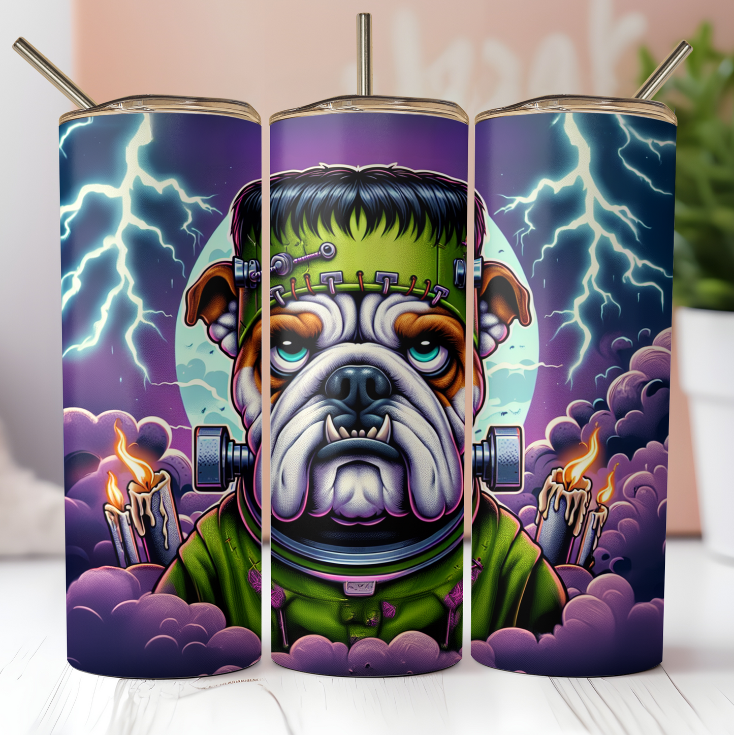 Frankenstein Bulldog Tumbler