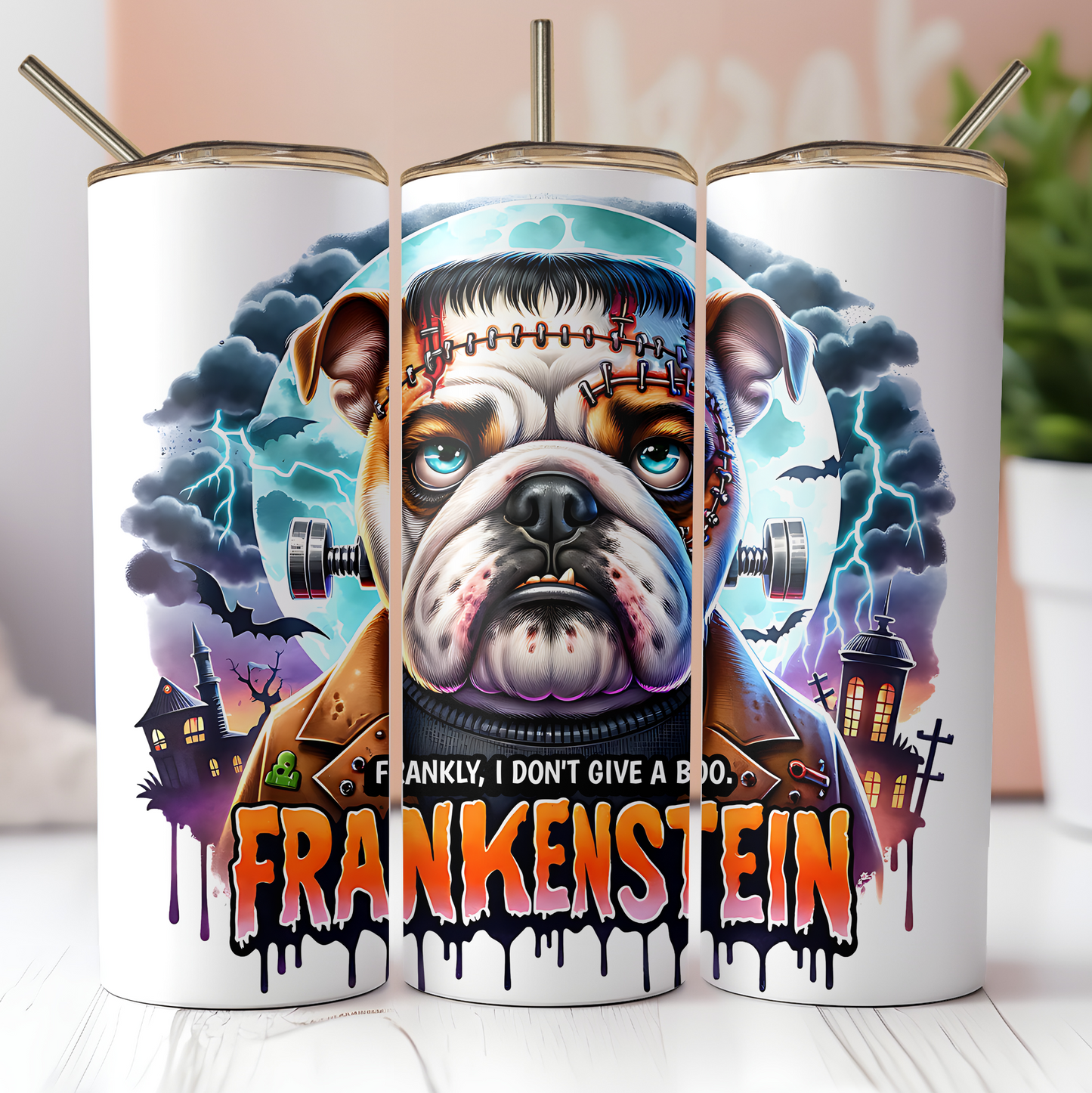 Frankenstein Bulldog Tumbler 2