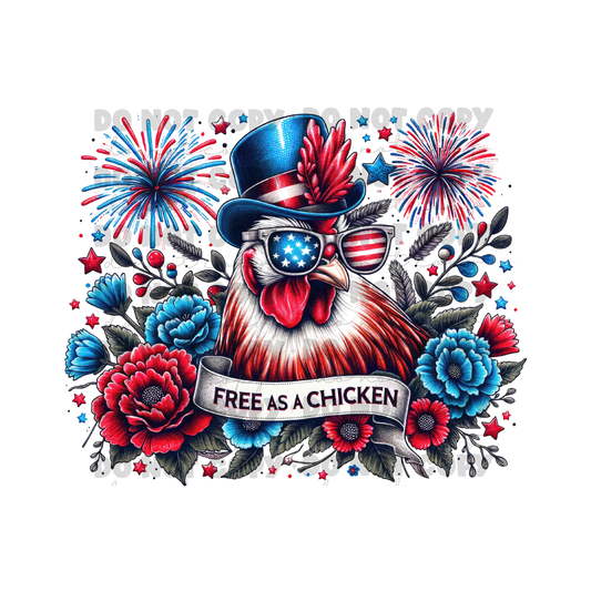 Free as a Chicken Sublimation Tumbler Transfer