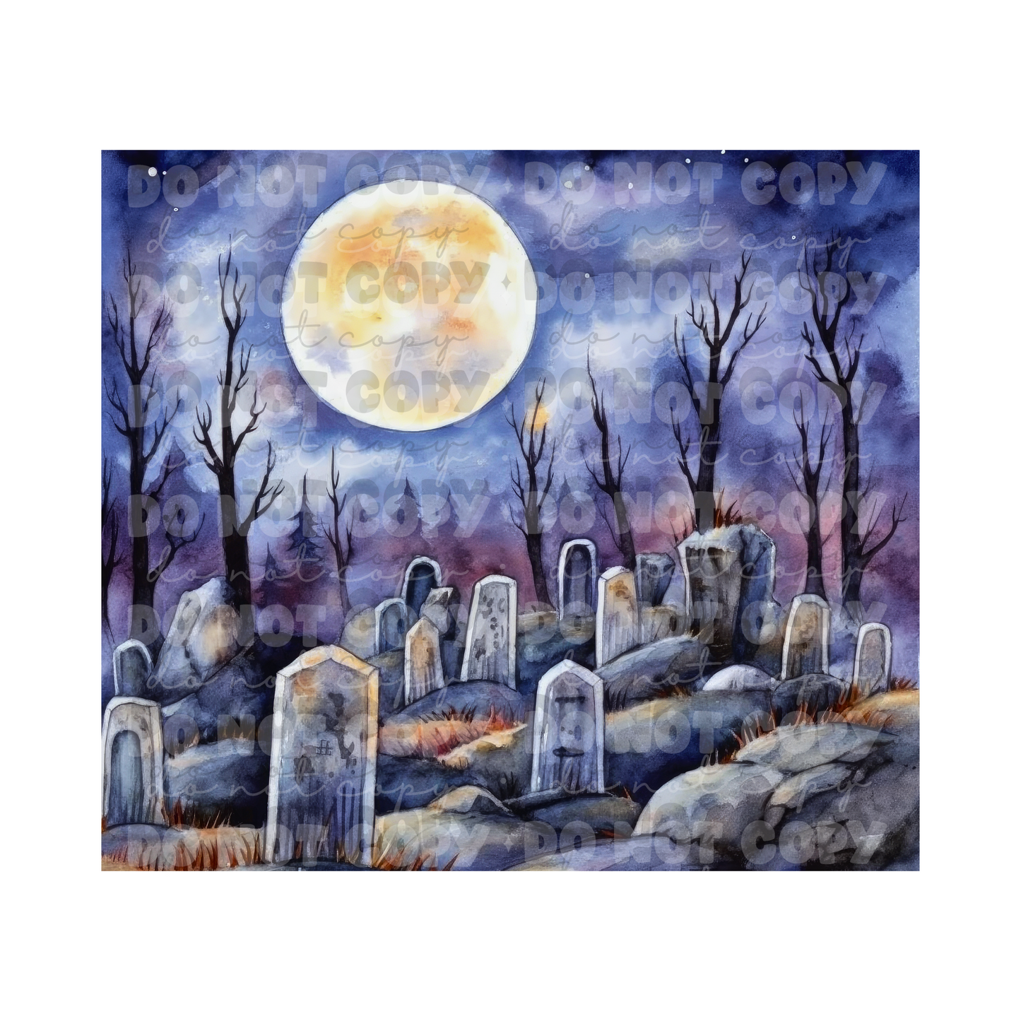 Full Moon Graveyard Sublimation Tumbler Transfer