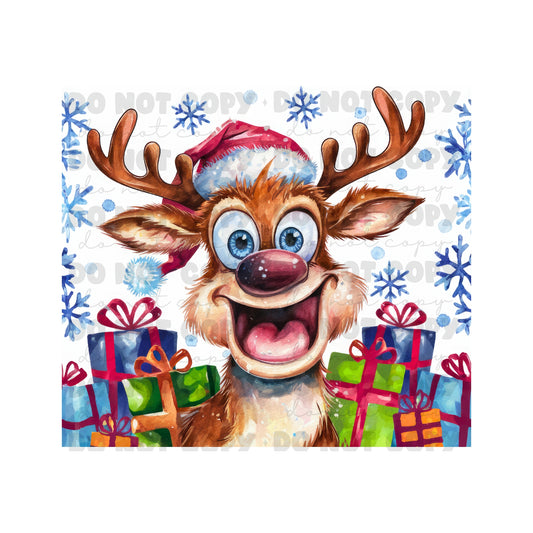 Funny Reindeer Sublimation Tumbler Transfer