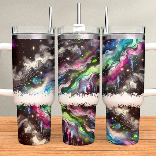 Galaxy Swirl 40oz Tumbler Sublimation Transfer ONLY