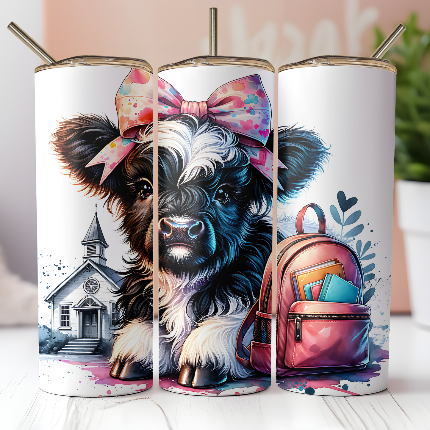 Highland Cow School Tumbler 2