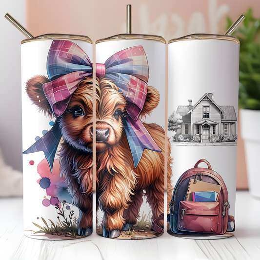 Highland Cow School Tumbler 3