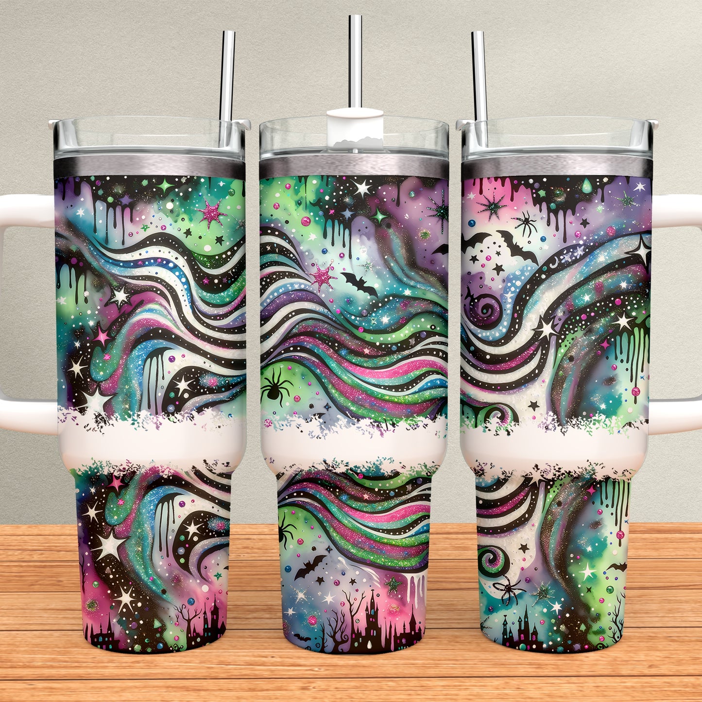 Halloween Glitter 40oz Tumbler Sublimation Transfer ONLY