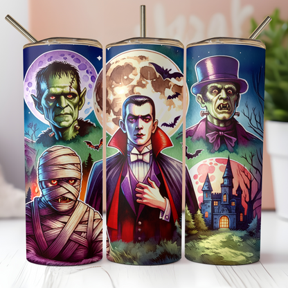 Halloween Monsters Tumbler