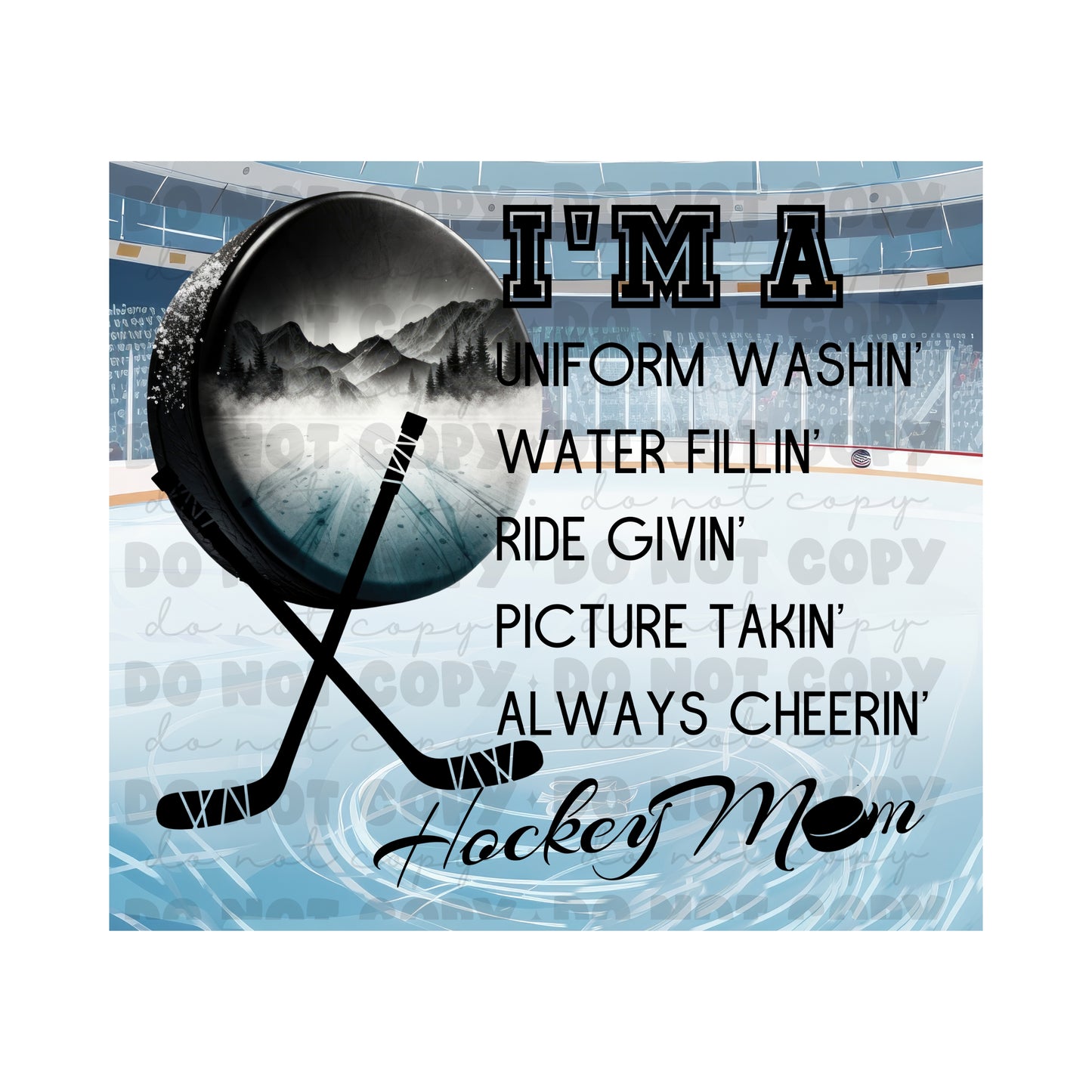 Hockey Mom Tumbler Sublimation Transfer