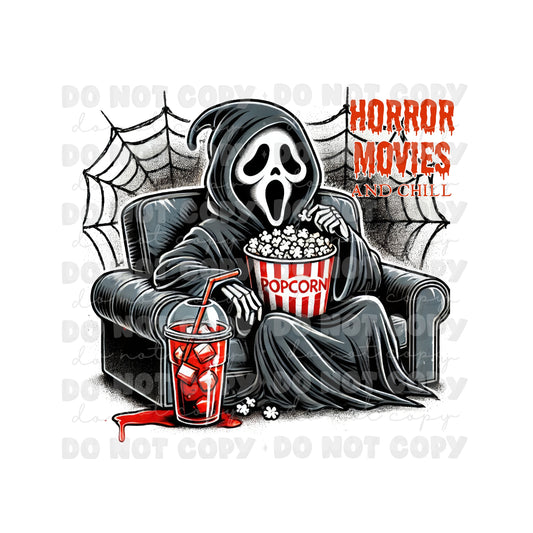 Horror Movies and Chill Sublimation Tumbler Transfer