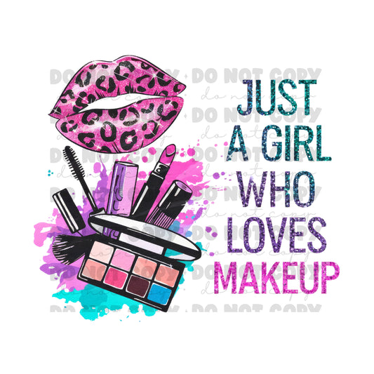 Just A Girl Makeup Tumbler Sublimation Transfer