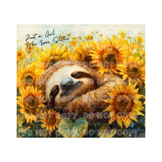 Just a Girl Who Loves Sloths Sublimation Tumbler Transfer