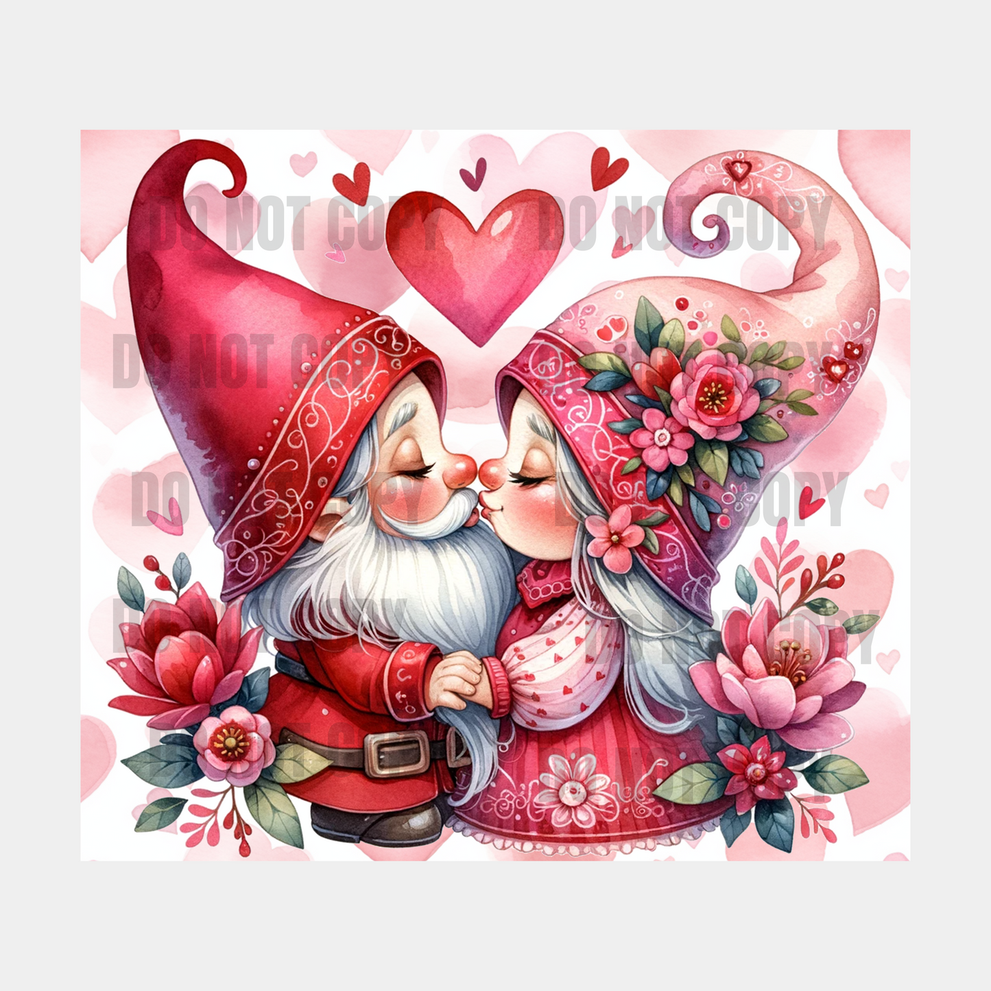 Kissing Gnomes Sublimation Tumbler Transfer