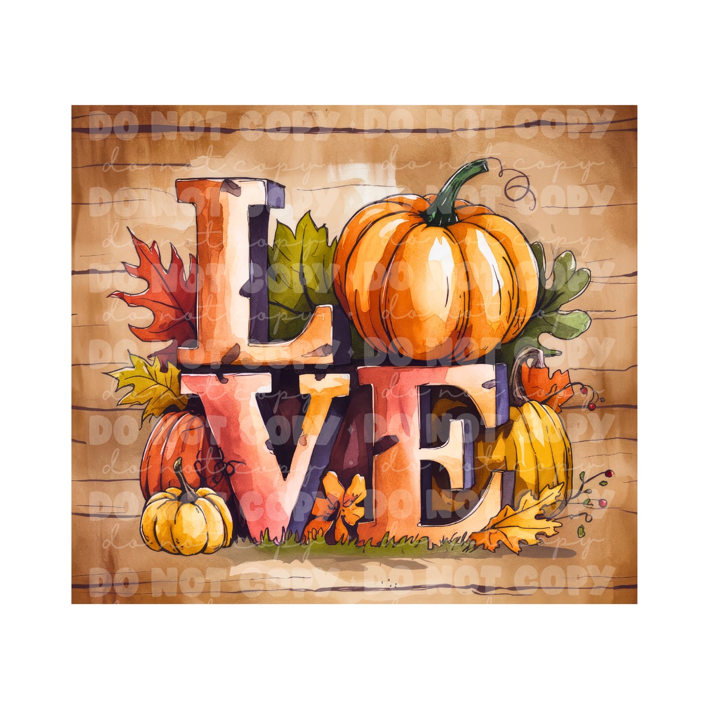 LOVE Pumpkins Sublimation Tumbler Transfer