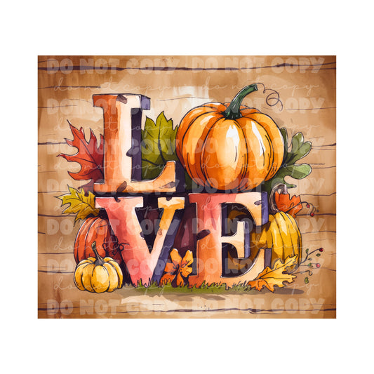 LOVE Pumpkins Sublimation Tumbler Transfer