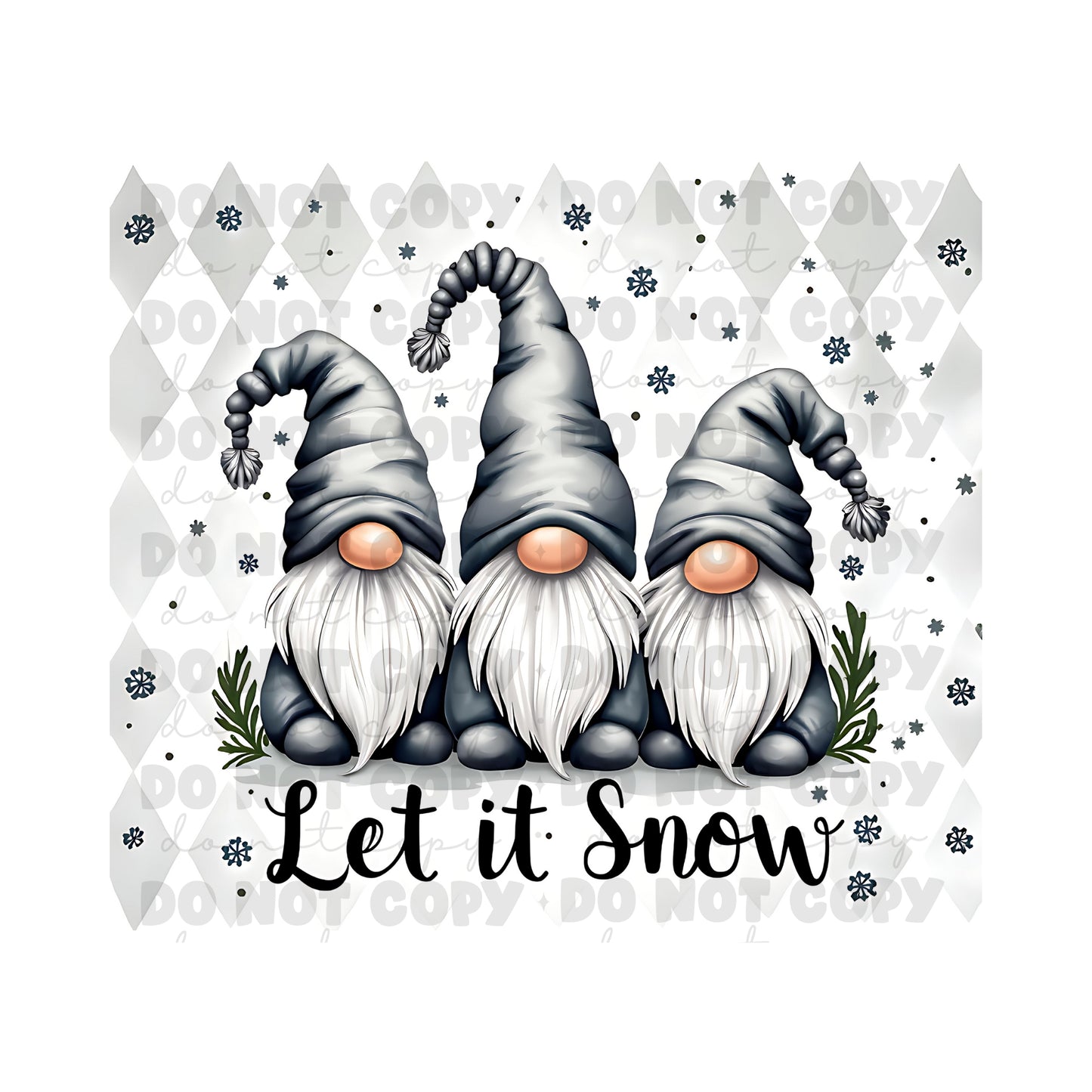 Let It Snow Gnome Sublimation Tumbler Transfer