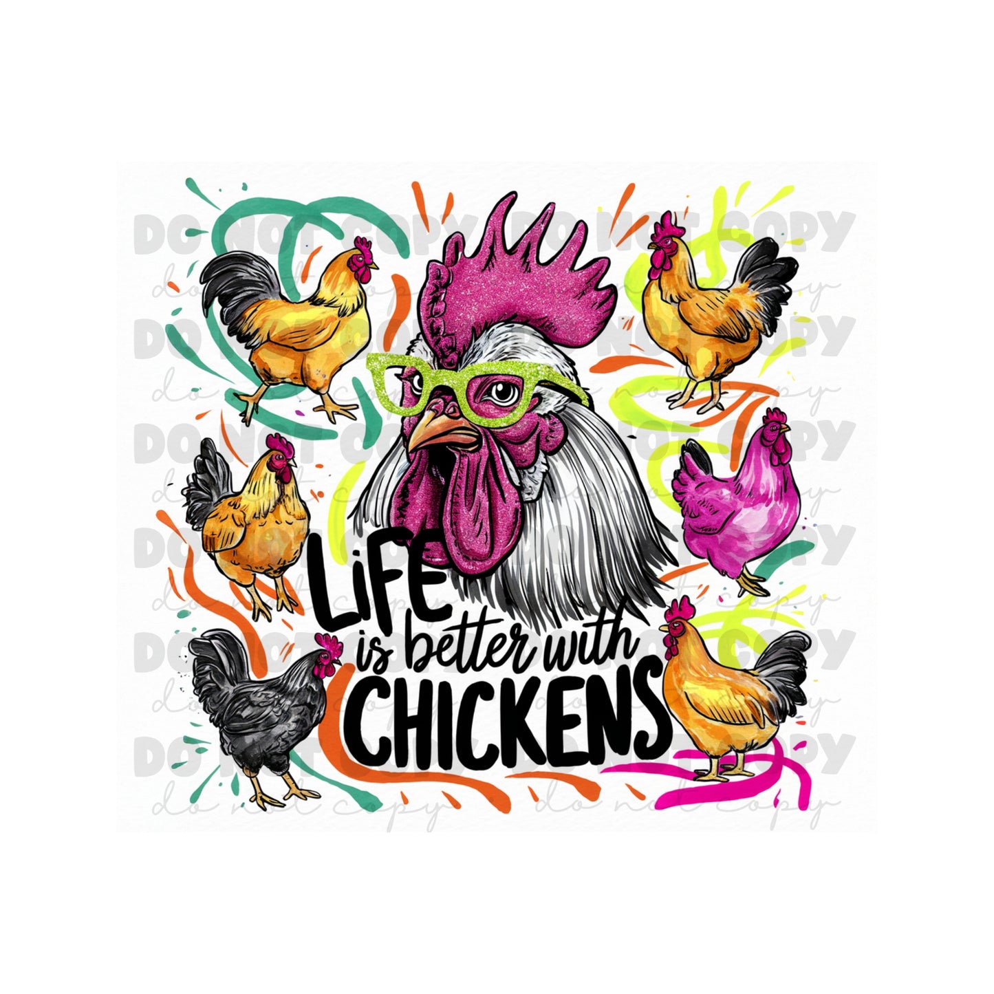 Life Is Better With Chickens Tumbler Sublimation Transfer