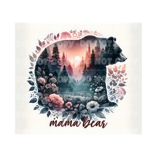 Mama Bear Tumbler Sublimation Transfer