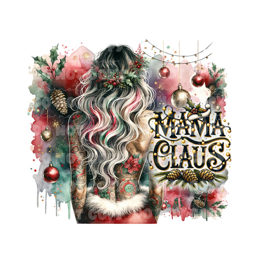 Mama Claus Sublimation Tumbler Transfer