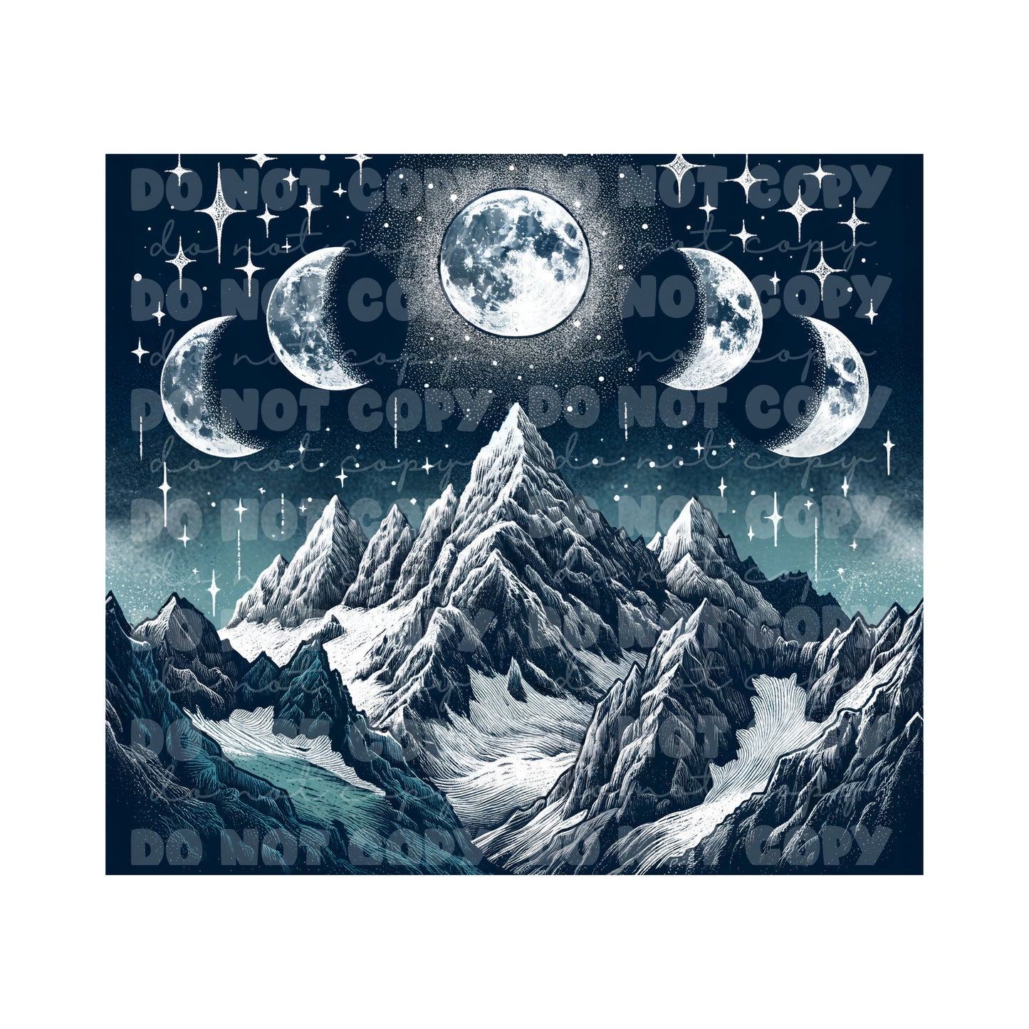 Moon Mountains Tumbler Sublimation Transfer