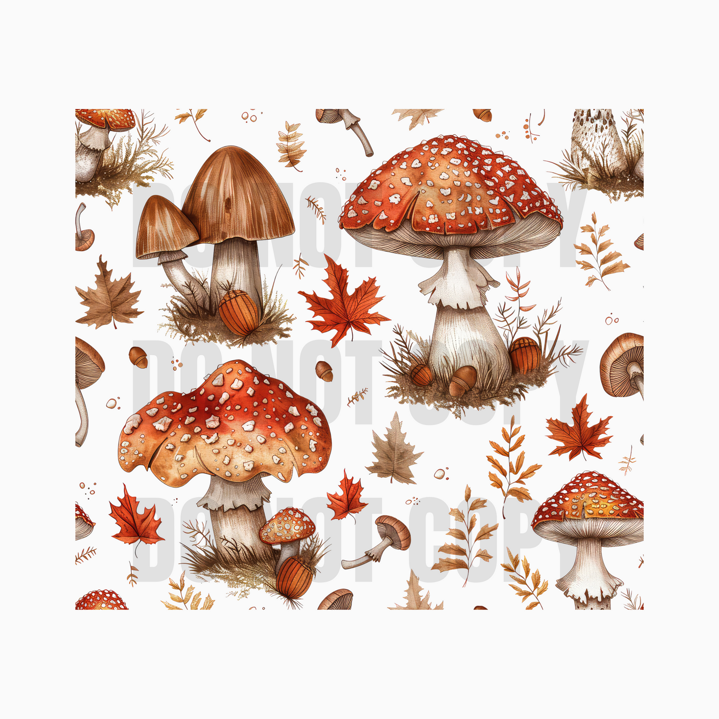 Fall Mushrooms Sublimation Tumbler Transfer