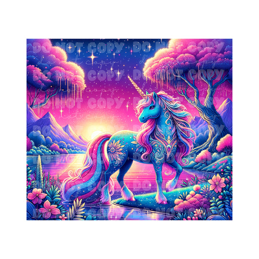 Neon Unicorn Tumbler Sublimation Transfer