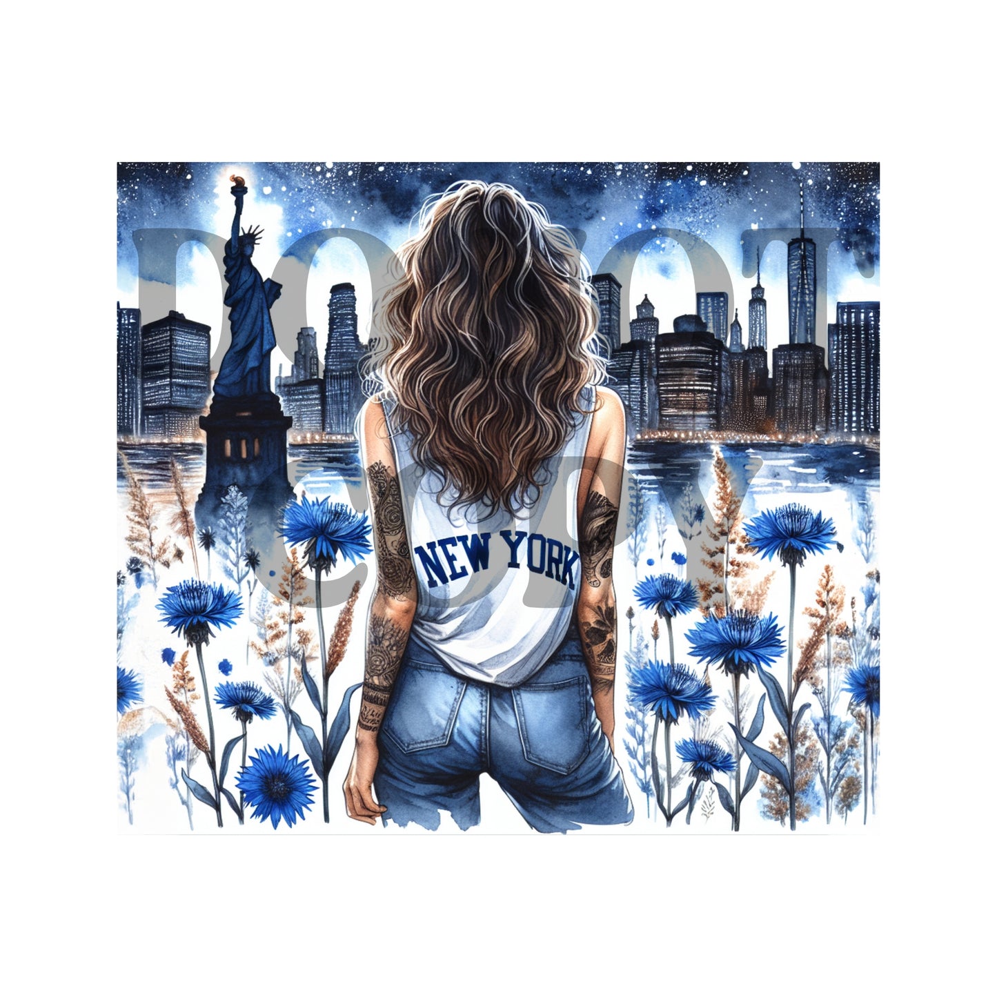 New York Girl Tumbler Sublimation Transfer