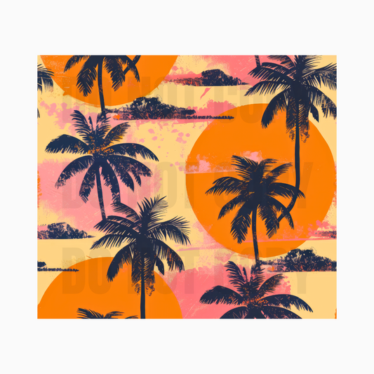 Palm Trees Sublimation Tumbler Transfer