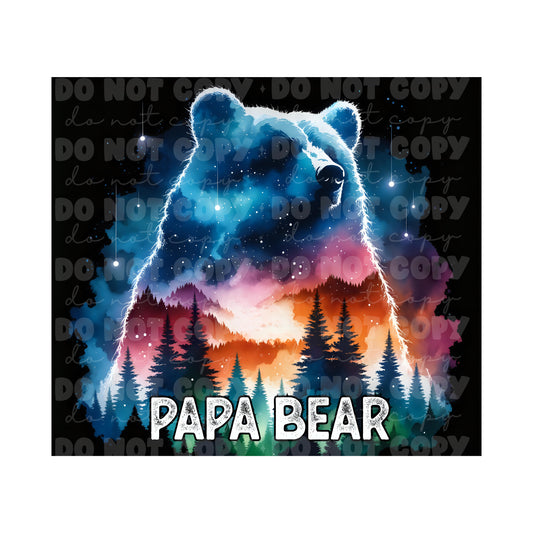 Papa Bear Tumbler Sublimation Transfer
