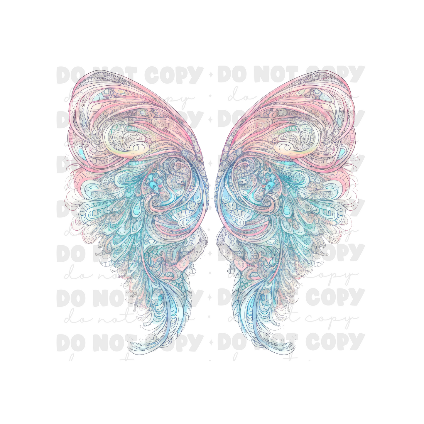 Pastel Angel Wings Sublimation Tumbler Transfer