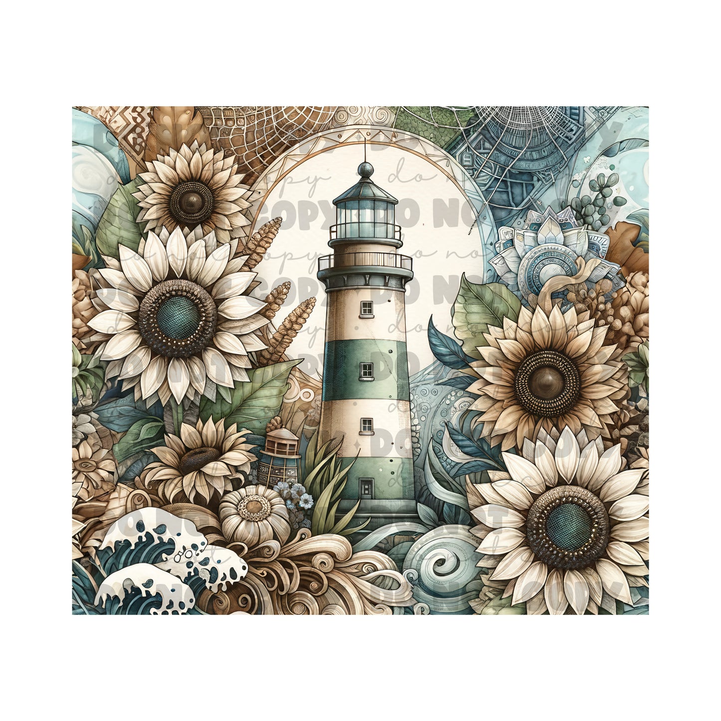 Pastel Lighthouse Tumbler Sublimation Transfer