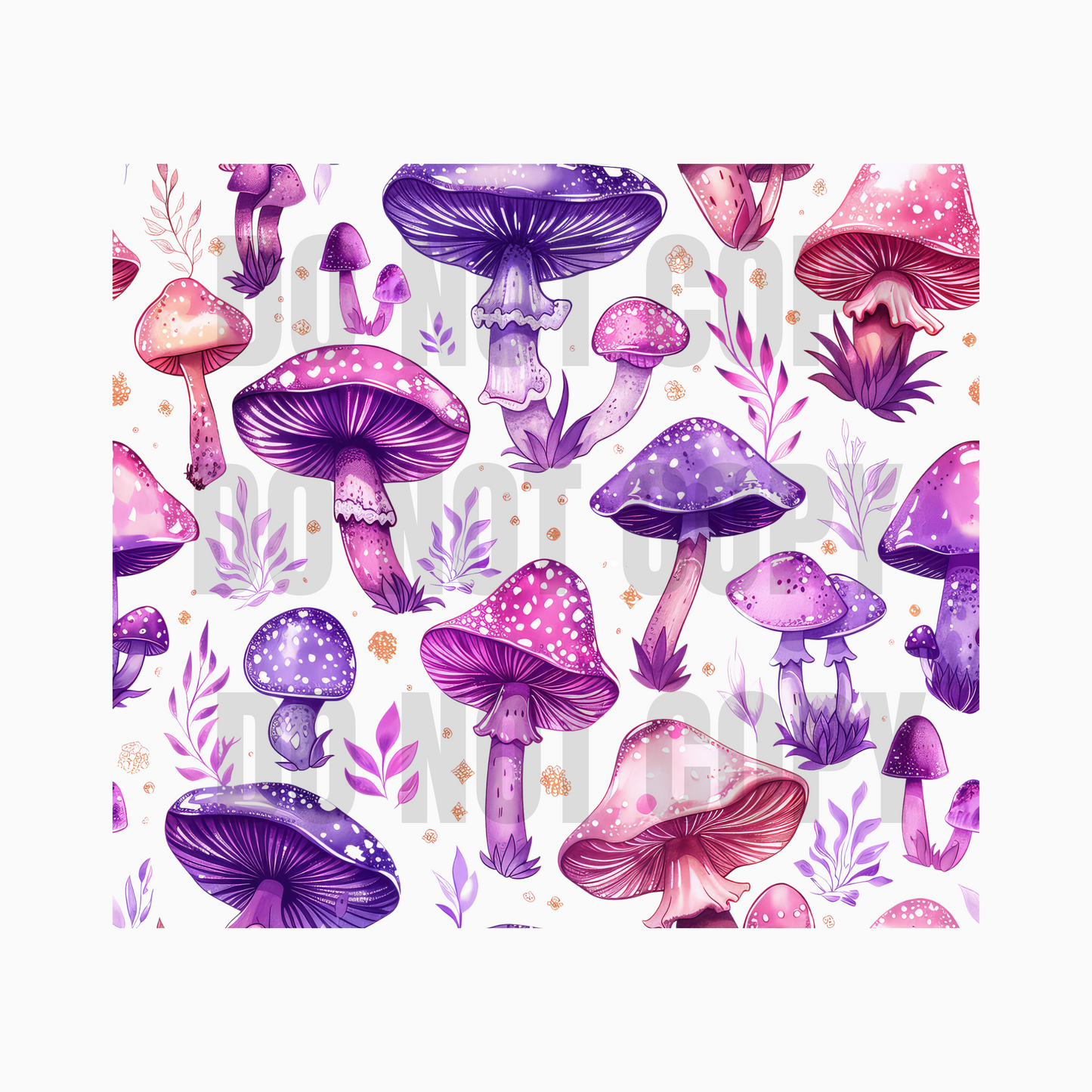 Pastel Mushrooms Sublimation Tumbler Transfer 2