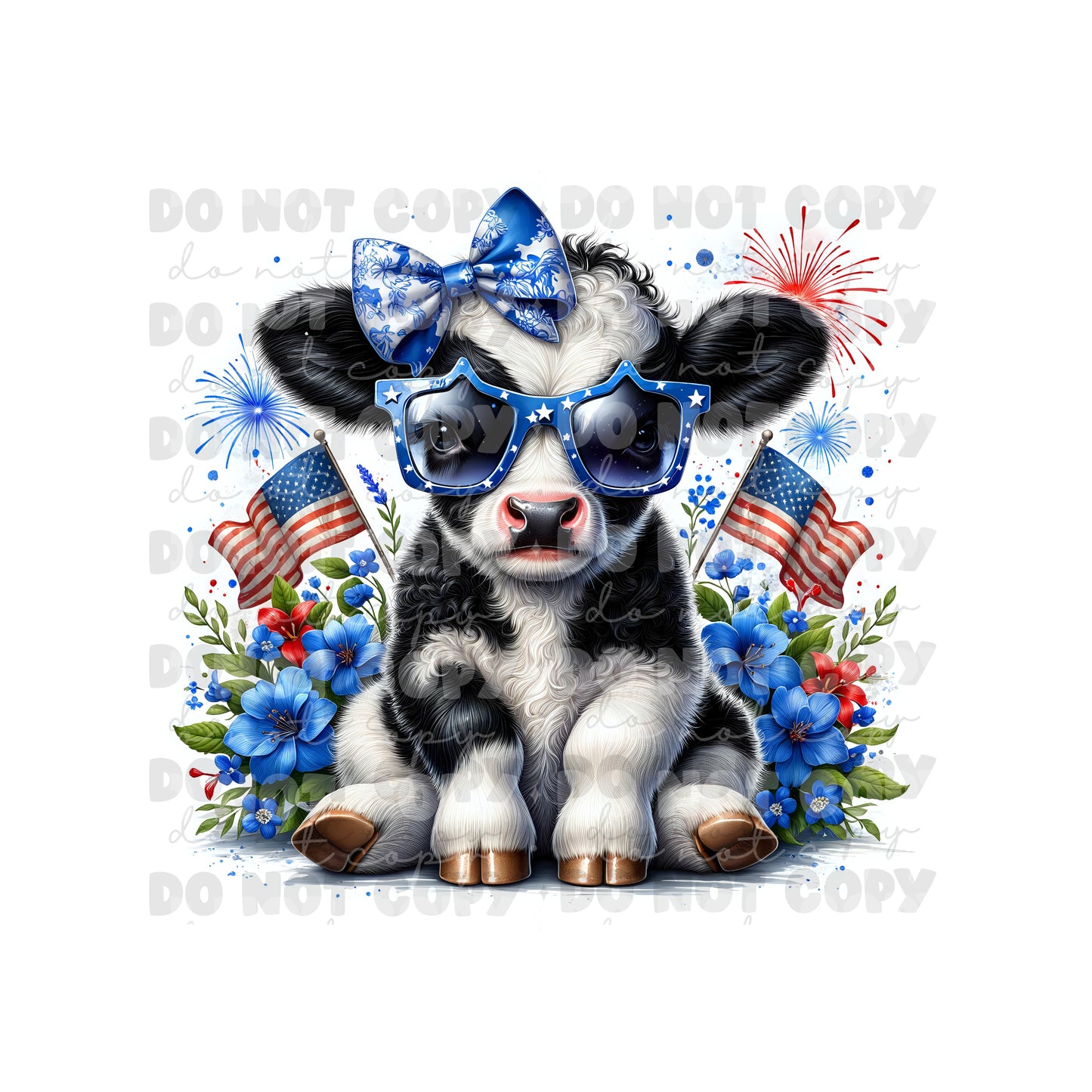 Patriotic Dairy Cow Tumbler Sublimation Transfer