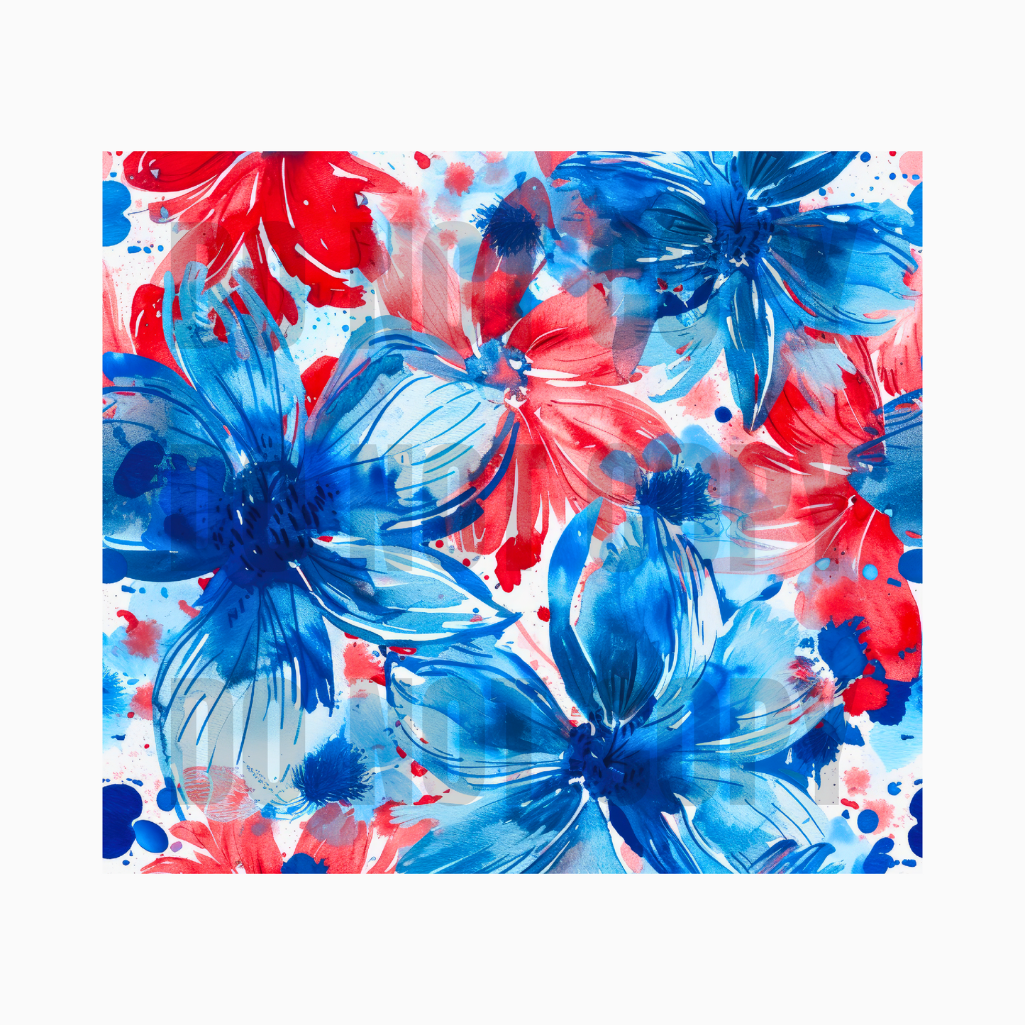 Patriotic Flowers Sublimation Tumbler Transfer