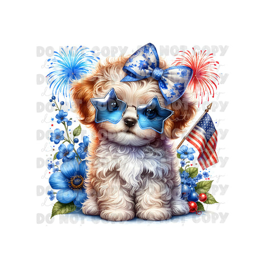 Patriotic Dog Tumbler Sublimation Transfer