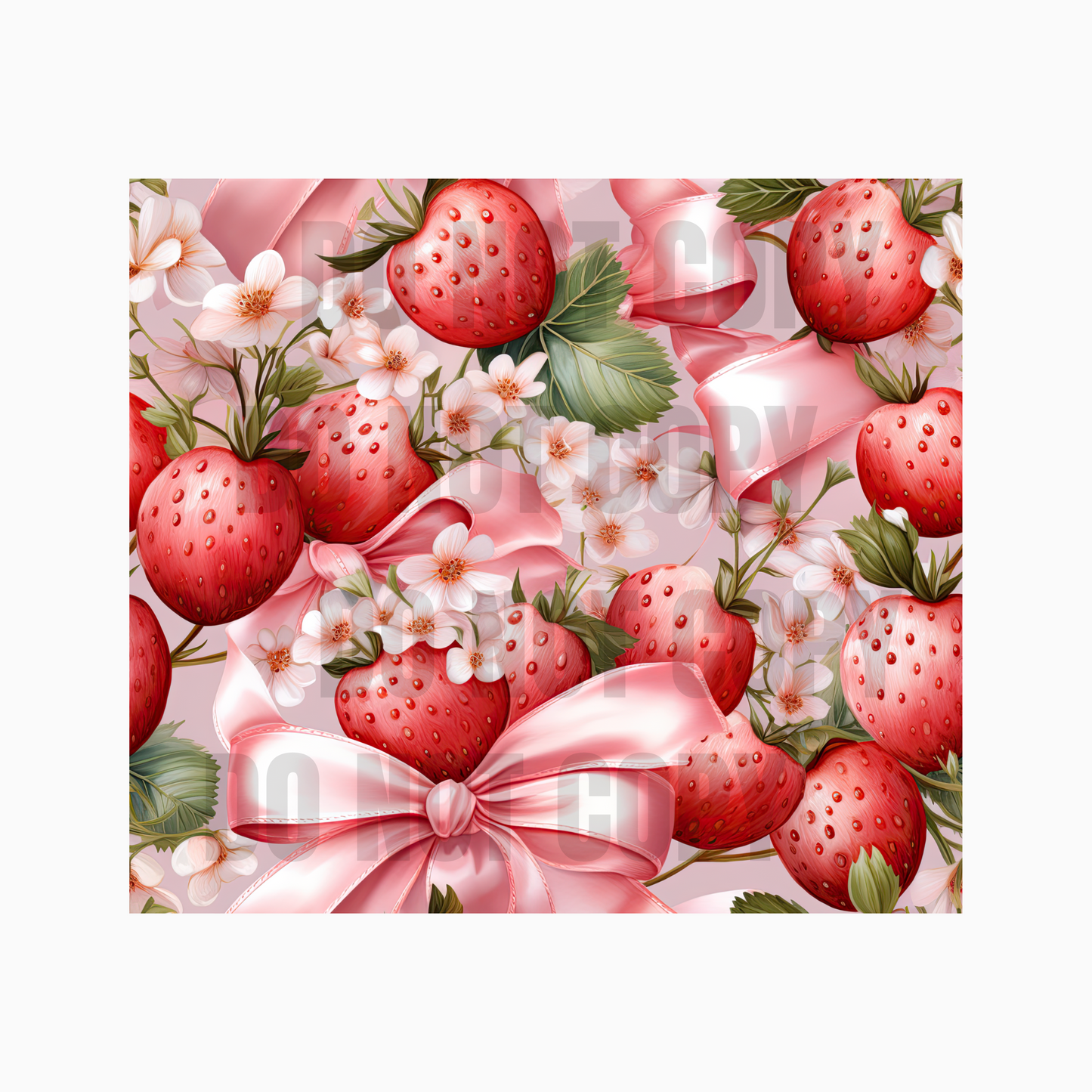 Strawberry Bows Coquette Sublimation Tumbler Transfer