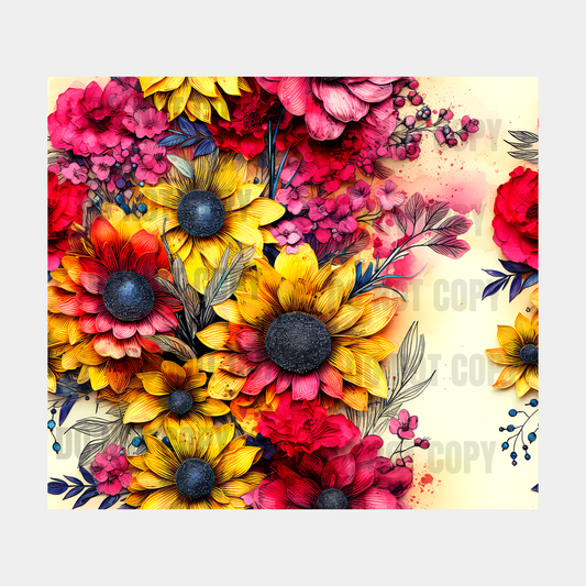 Sunflowers Sublimation Tumbler Transfer