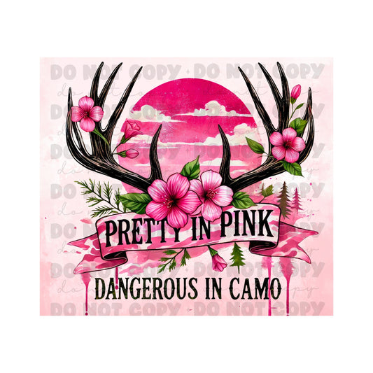 Pretty In Pink Camo Sublimation Tumbler Transfer