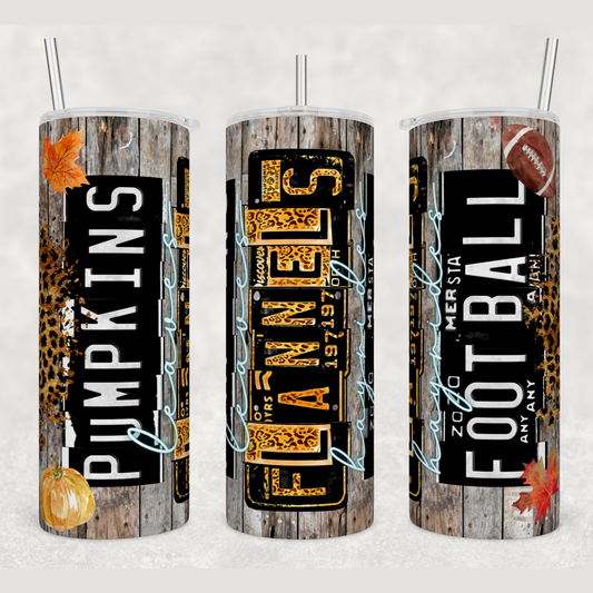 Pumpkins Flannels Football Tumbler 2