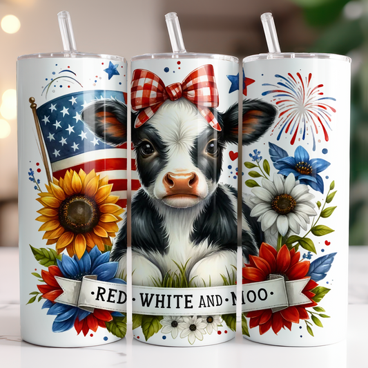 Red White and Moo Tumbler