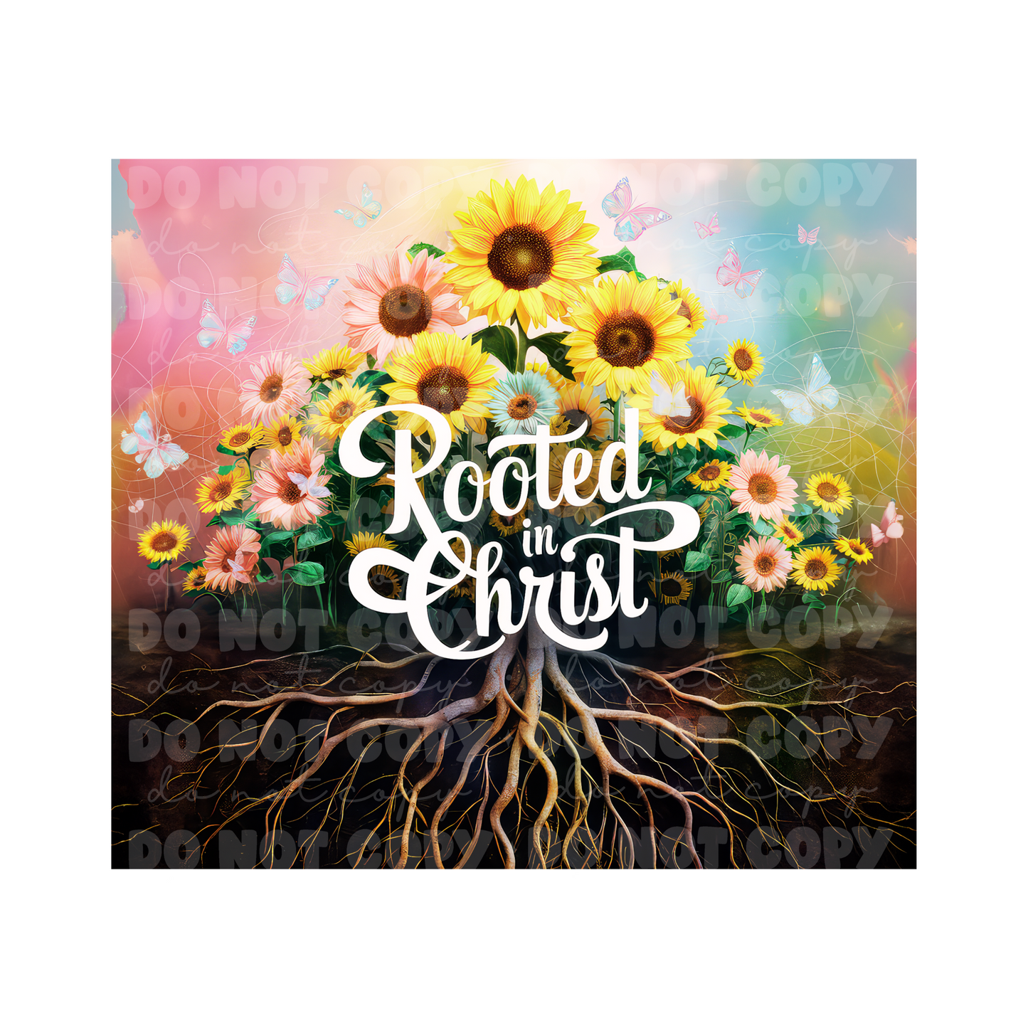 Rooted In Christ Sublimation Tumbler Transfer