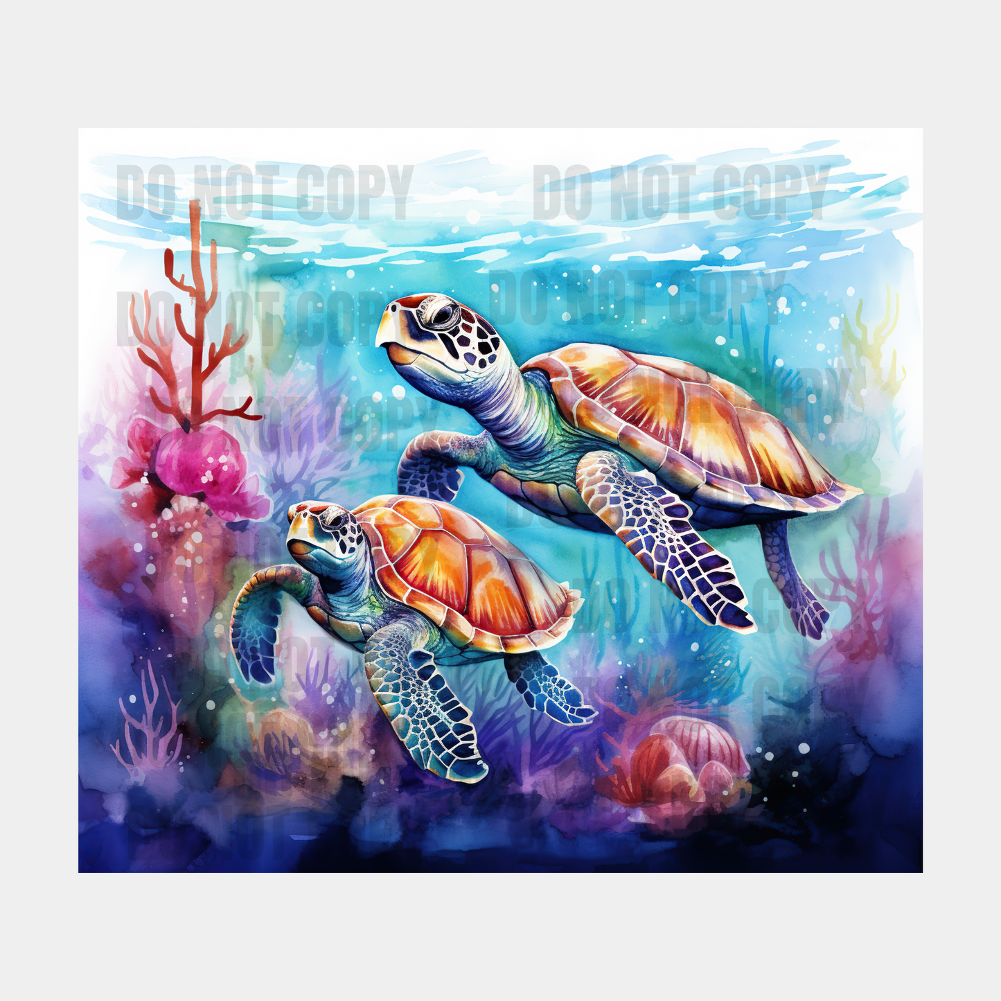 Sea Turtles Sublimation Tumbler Transfer