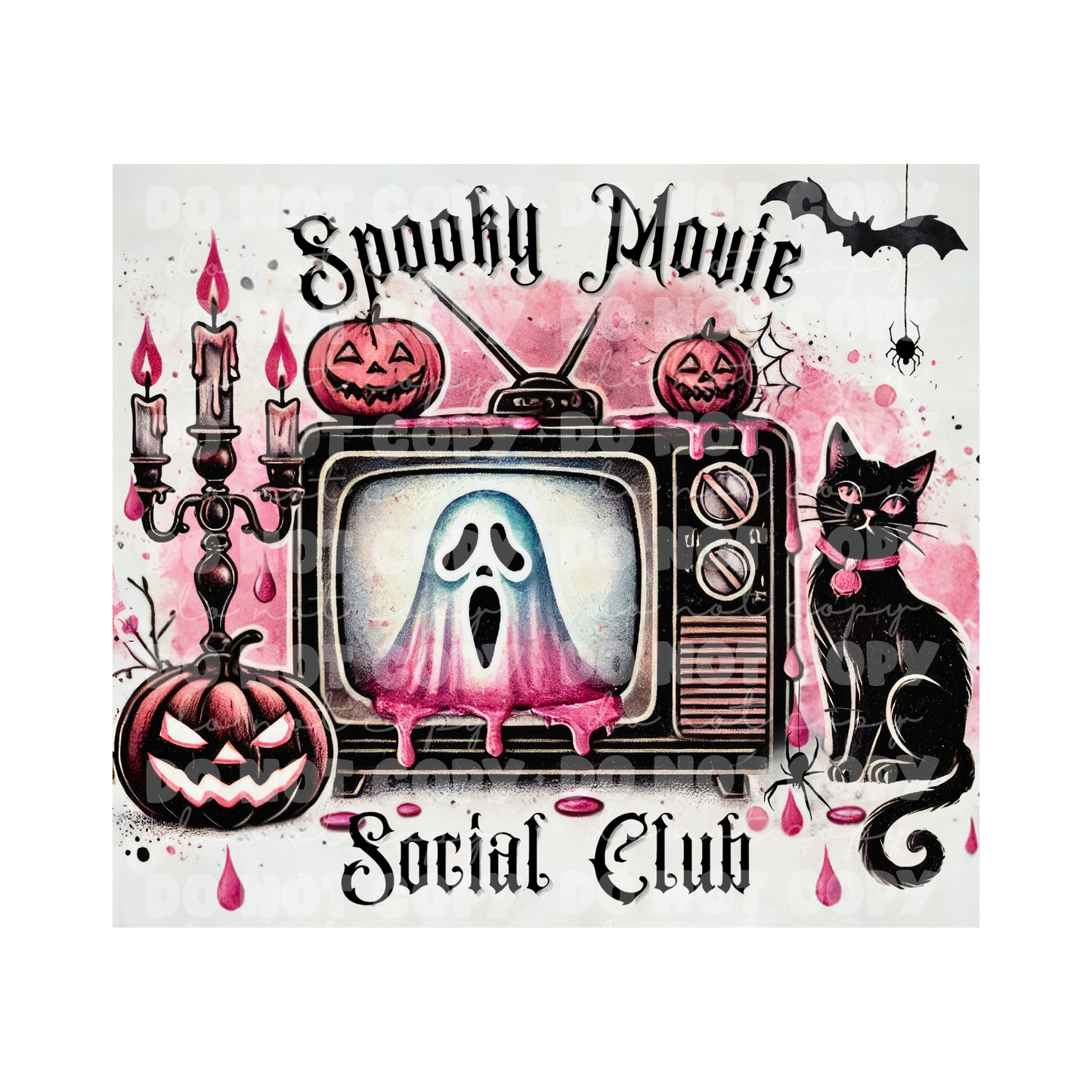 Spooky Movie Social Club Sublimation Tumbler Transfer