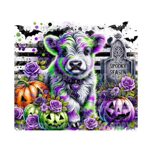 Spooky Season Highland Sublimation Tumbler Transfer