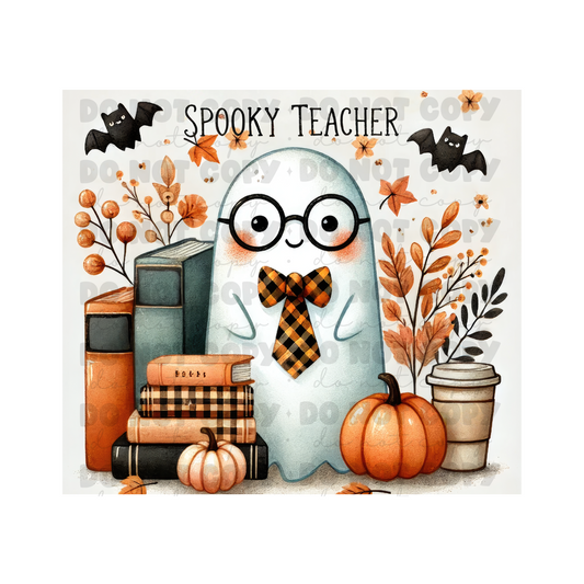 Spooky Teacher Guy Sublimation Tumbler Transfer