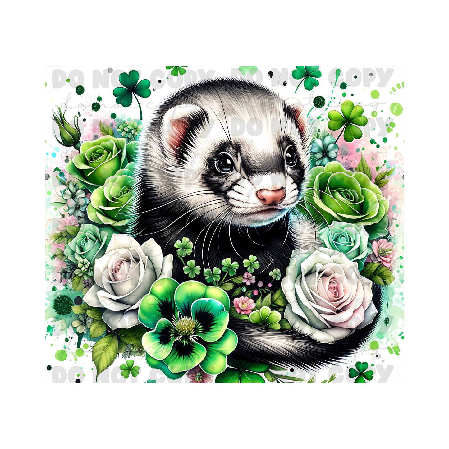 St. Patrick Ferret Tumbler Sublimation Transfer